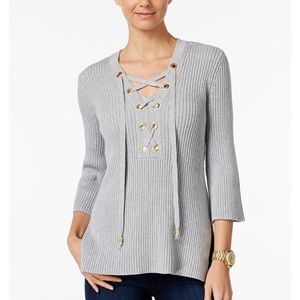 Michael Kors lace up tunic sweater size small